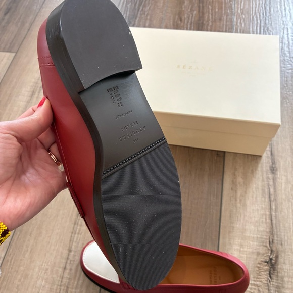 BNWT Sezane Andrea Loafers - Terracotta & Cream - Picture 9 of 12